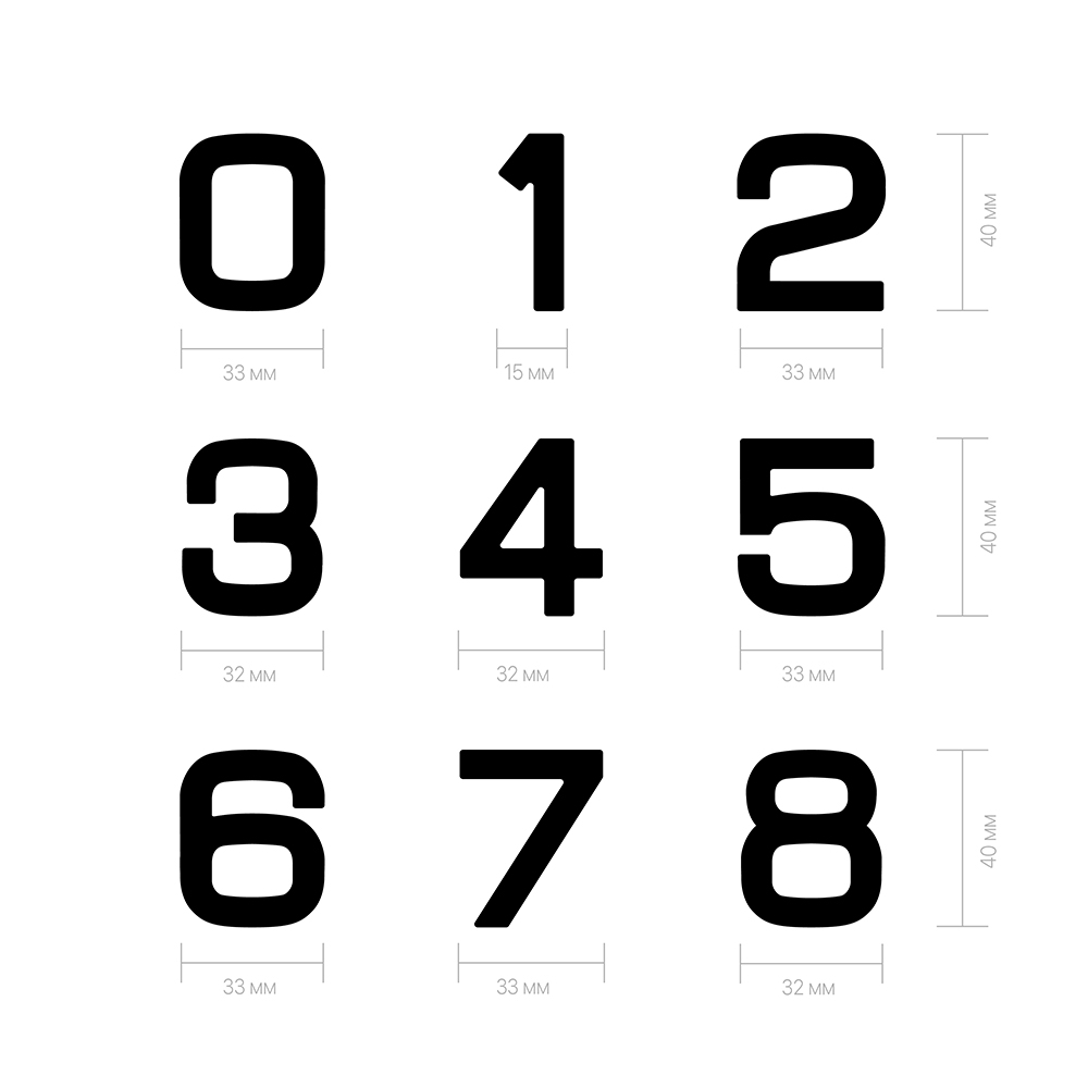 Дверной номер  «7», 32х5х40 мм, матовое серебро LJPS0065 Public Steel Россия  - Вид №2