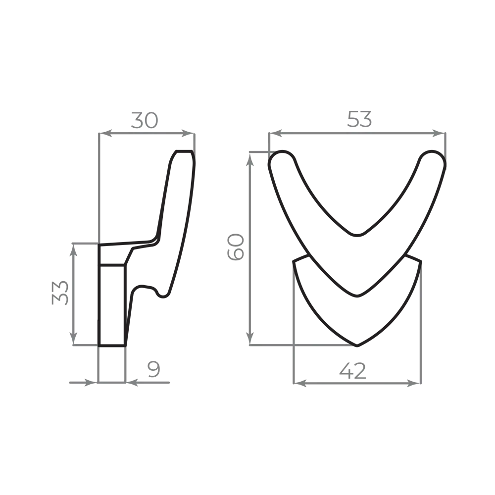 Крючок мебельный Ajax MB-LM/K-003 цвет черный STLM-2095148 - Вид №5
