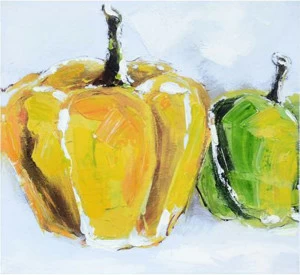 Картина на холсте 100х100 см "Перец" EVENHOME КАРТИНЫ МАСЛОМ 129791 Желтый;зеленый;разноцветный