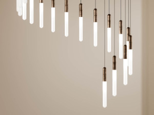 Подвесной светильник из алюминия и боросиликатного стекла