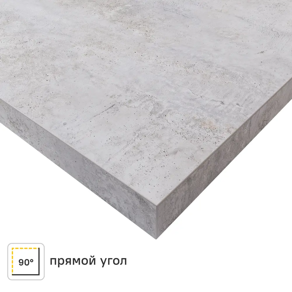 Столешница KONSENSA Бетон светлый 80x120x3.8 см ДСП цвет серый 89452029 STLM-2077519 ДСП Прямой угол