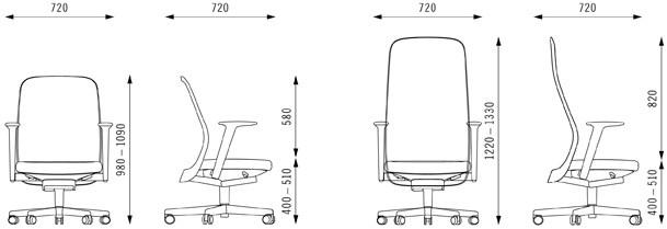 BENE Поворотный офисный стул из ткани Riya sun-id-1402005 - Вид №5