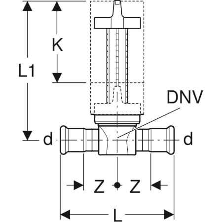 94913 Шаровой кран для скрытого монтажа Geberit Mapress Geberit  - Вид №2