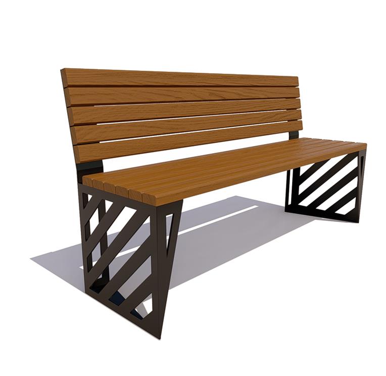 PARS01.01.01-MS.PR ПАРНАС Line 01 со спинкой, скамья уличная LAB.Space 