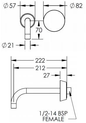 The Watermark Collection Настенный смеситель для мойки на 2 отверстия Zen Zen05 Santreyd - Вид №2