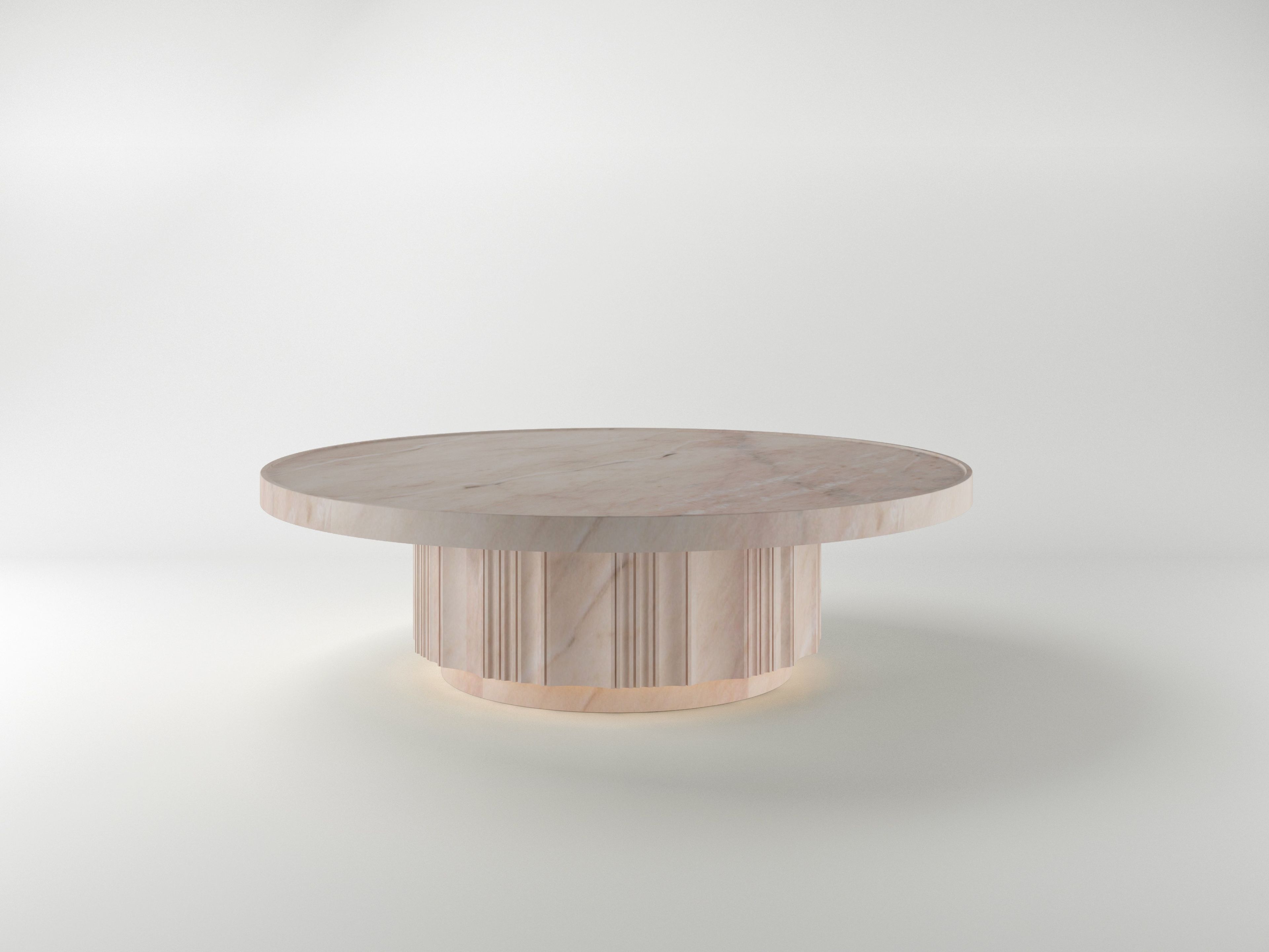 Травертин круглый низкий журнальный столик Davani Purity ARCH-00088427 - Вид №20