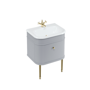 Burlington Chalfont Chalfont 650мм Тумбочка с одним выдвижным ящиком - Классический серый с золотыми ногами CH65G-CHLEGGOLD