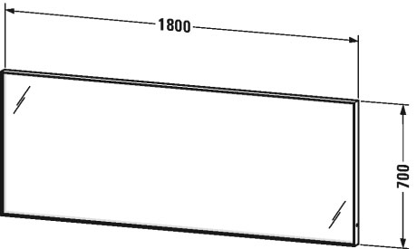 LC738600000 Зеркало с подсветкой L-Cube #LC7386 1800 x 67 мм Duravit - Вид №1