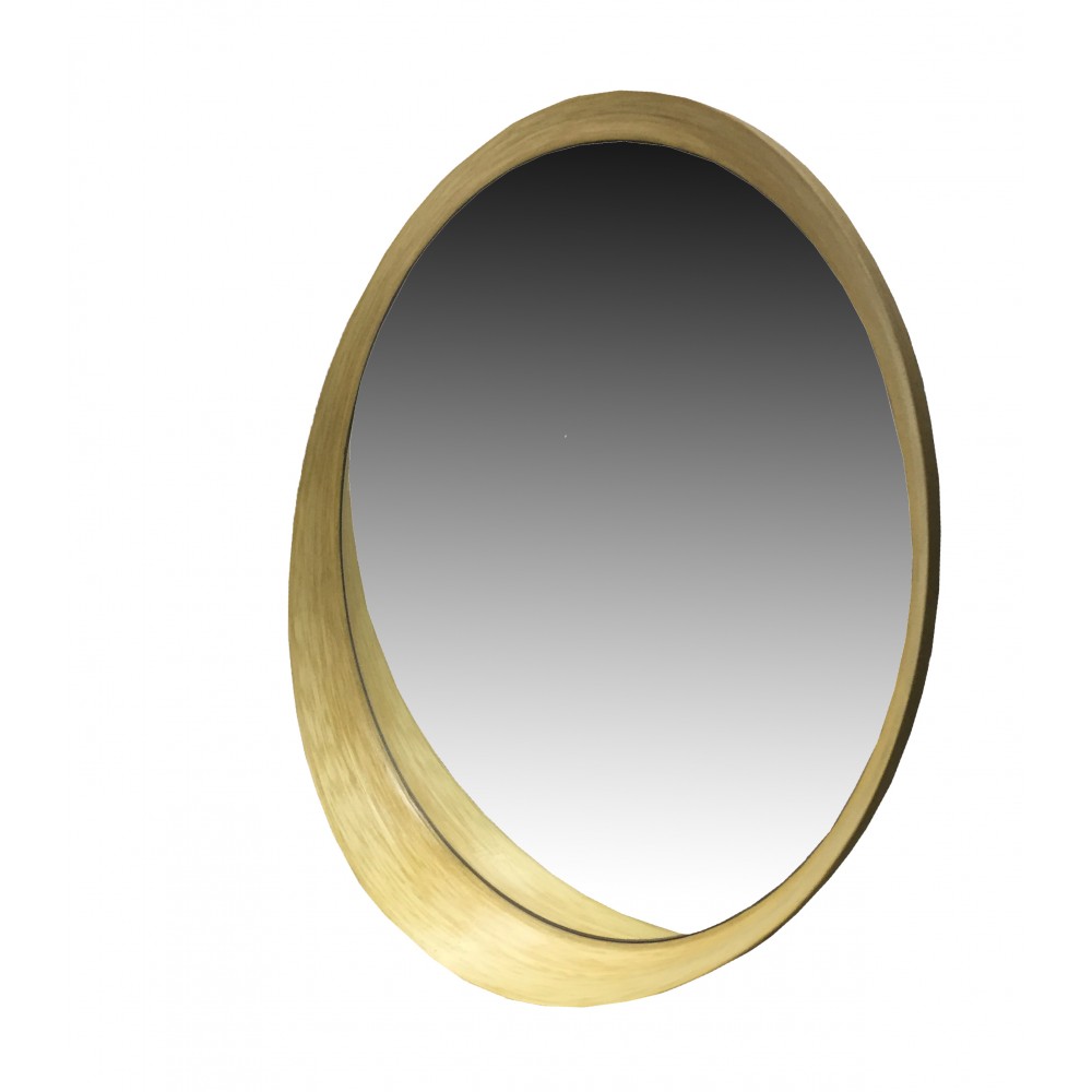 Зеркало деревянное круглое в асимметричной раме Net MONTLY NET 128952 Коричневый - Вид №1