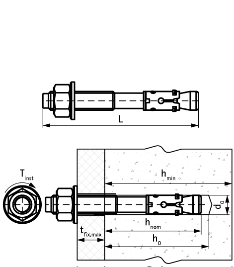 609831101 WTB1 Клиновой анкер анкер для высоких нагрузок в бетоне с трещинами и сейсмических воздействиях walraven  - Вид №1