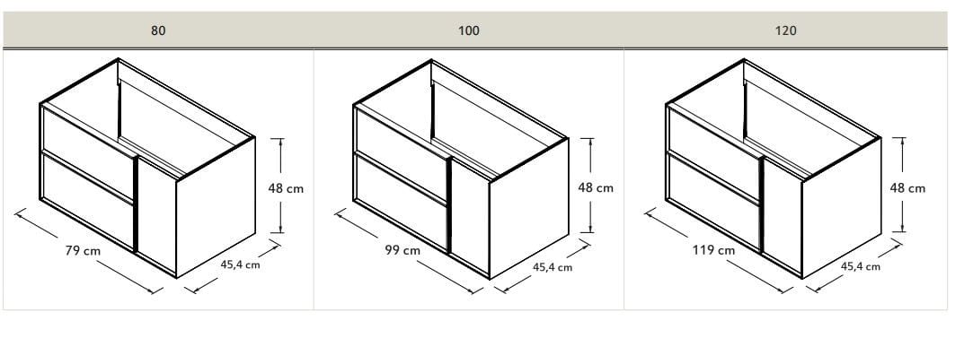 Подвесной шкаф для умывальника из дуба с ящиками Acquabella ARCH-00027831 - Вид №6