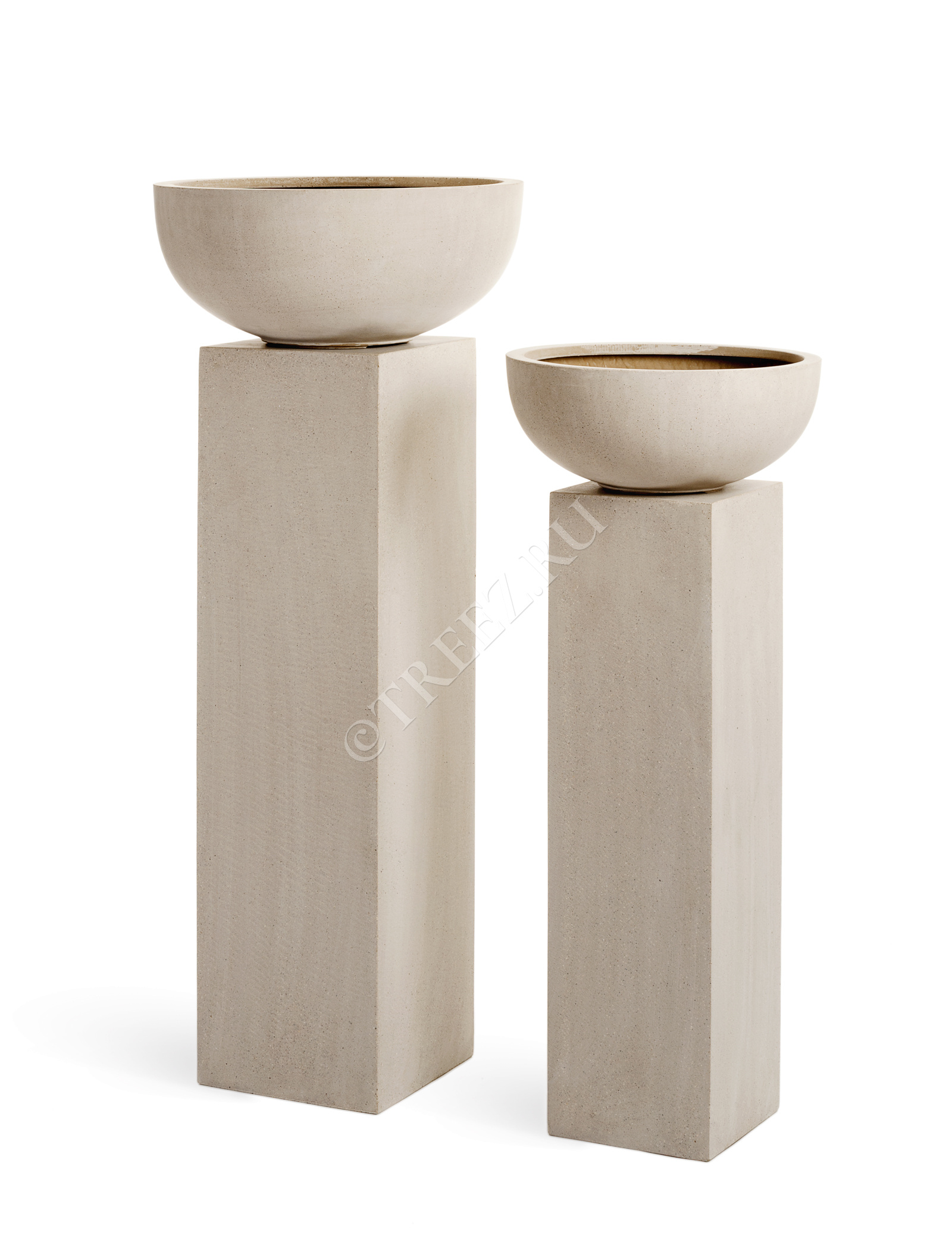 41.3317-02-007-BE-120 Кашпо  Effectory - серия Beton - Колонна - Белый песок Цветочная коллекция  - Вид №2