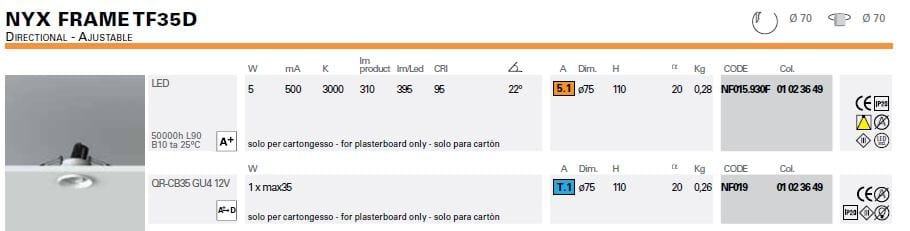 Регулируемый встраиваемый прожектор Lucifero's Nyx ARCH-00105646 - Вид №11