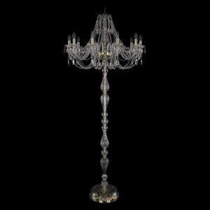 Торшер хрустальный на 10 ламп 210х82 см прозрачно-золотой Bohemia Ivele 1406T1/10/300-210/G BOHEMIA IVELE СВЕЧА 00-3889337 Золото;прозрачный
