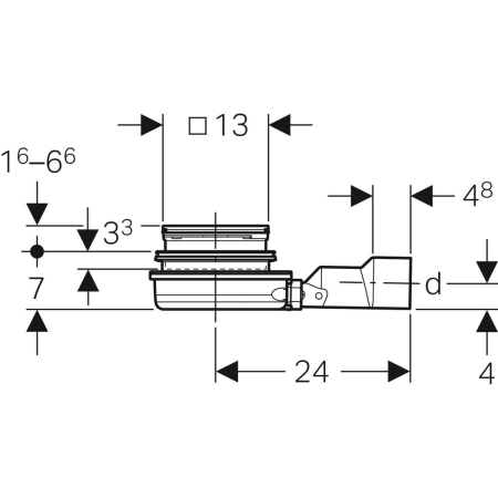 388.030.00.1 Трап Geberit Varino, горизонтальный, d50/63 Geberit  - Вид №2