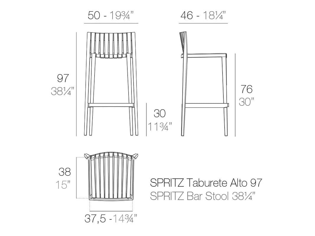 Полипропиленовый садовый стул Vondom Spritz ARCH-00149620 - Вид №6