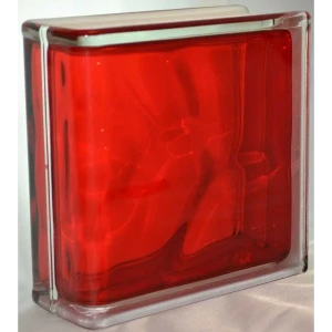 Стеклоблок Vitrablock Волна окрашенный внутри торцевой цвет рубиновый