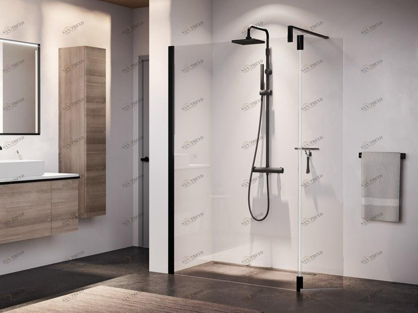 NOVELLINI Неподвижная перегородка из алюминия и закаленного стекла с вращающейся дверью Giada h edge sun-id-1377232