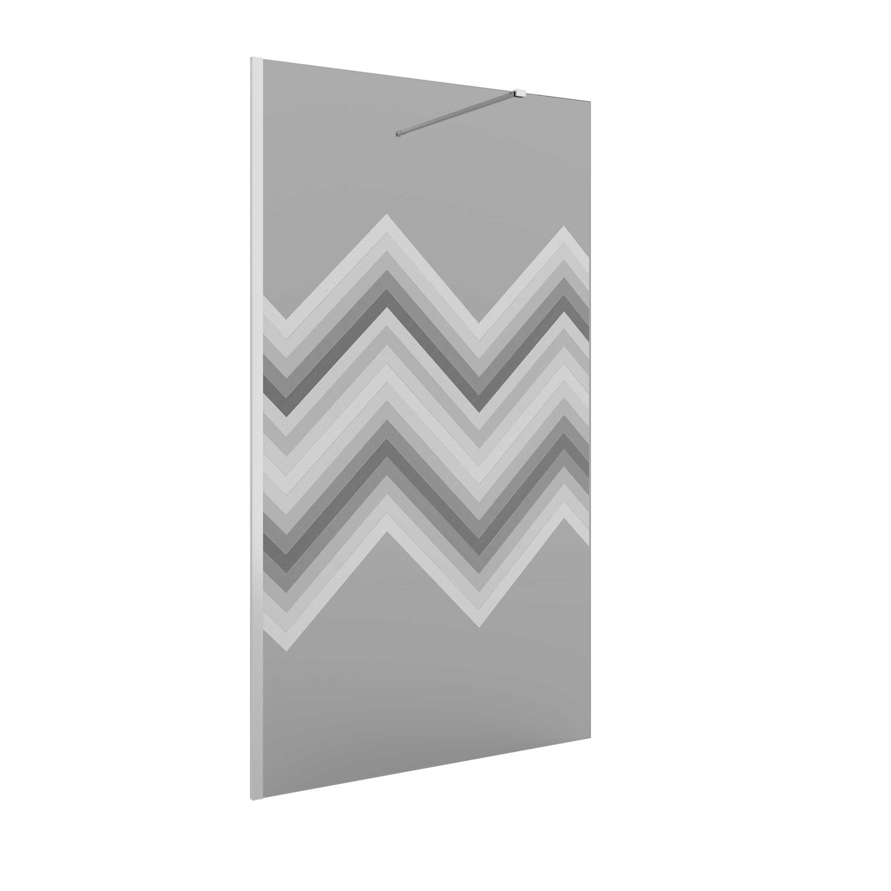 25719 SALGAR Душевая перегородка HEAVEN ступенчатая с антиизвестковыми вставками Fumé Deco 5to 400x 1950 мм