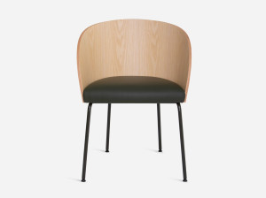 Стул из ясеня с металлическими подлокотниками и ножками