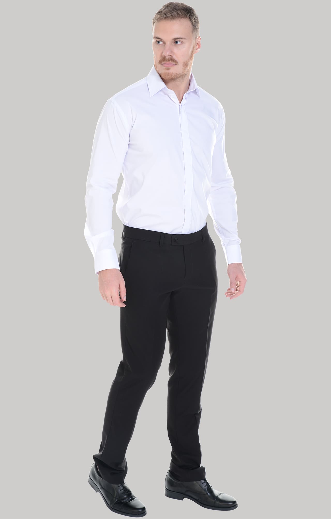 62460 Рубашка мужская  white El-Risto  Корпоративная одежда  размер 39/170-176  - Вид №27