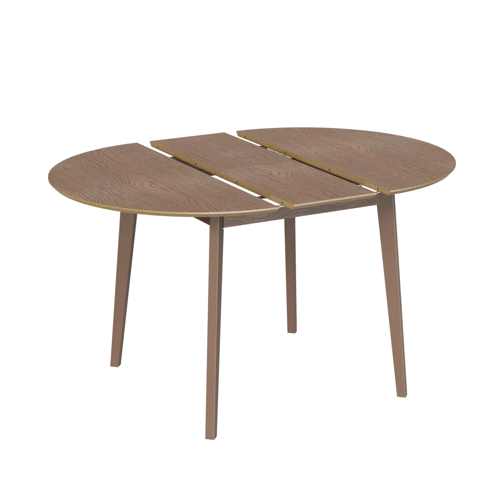 Стол обеденный Монреаль Т1 раскладной 100-130x77x100 см круг МДФ цвет орех Santreyd STLM-2181735 - Вид №2