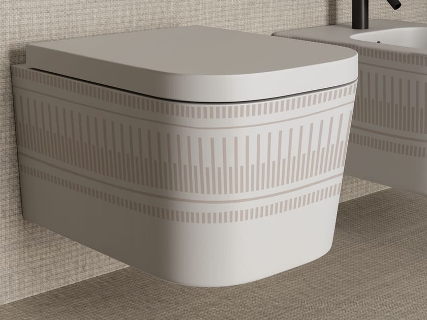 Керамический подвесной туалет без бриды Inkiostro Bianco система InkBath ARCH-00091275