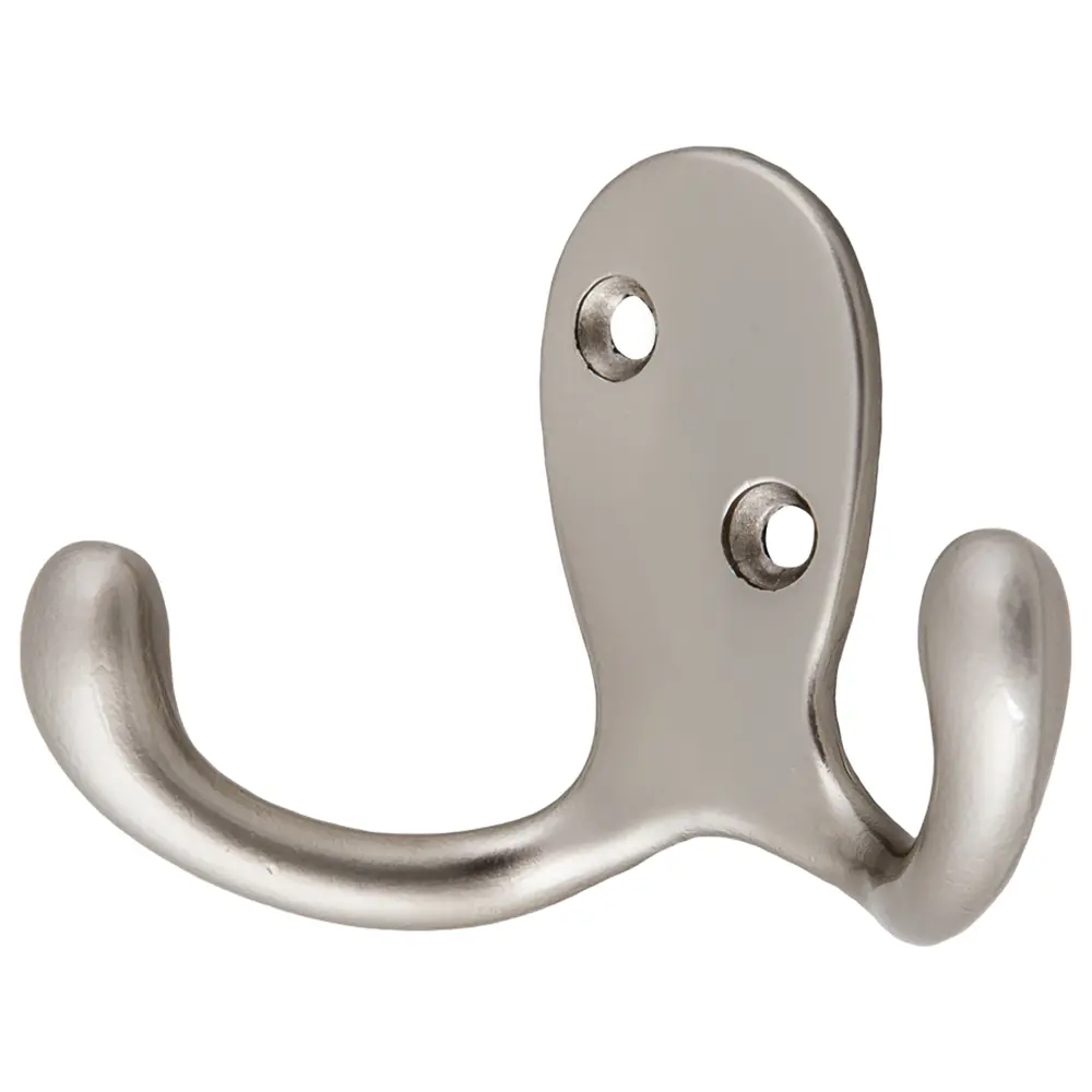 Крючок двухрожковый Модерн LK0202NI, металл, цвет никель LAMPLANDIA STLM-2060341