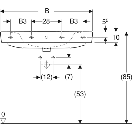 501.720.00.1 Накладная раковина Geberit Renova Plan Geberit  - Вид №3