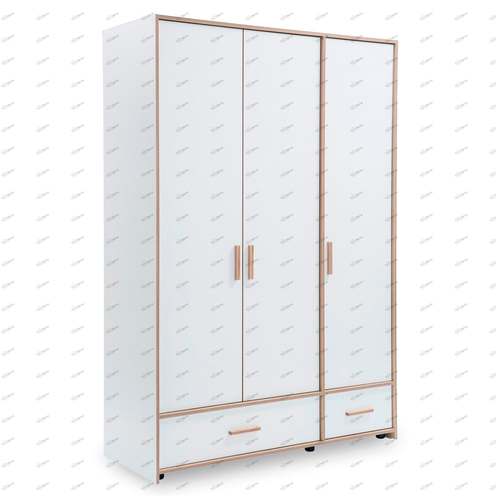 Шкаф белый трехстворчатый с ящиками Dynamic CILEK DYNAMIC 00-3832564 Белый Santreyd 