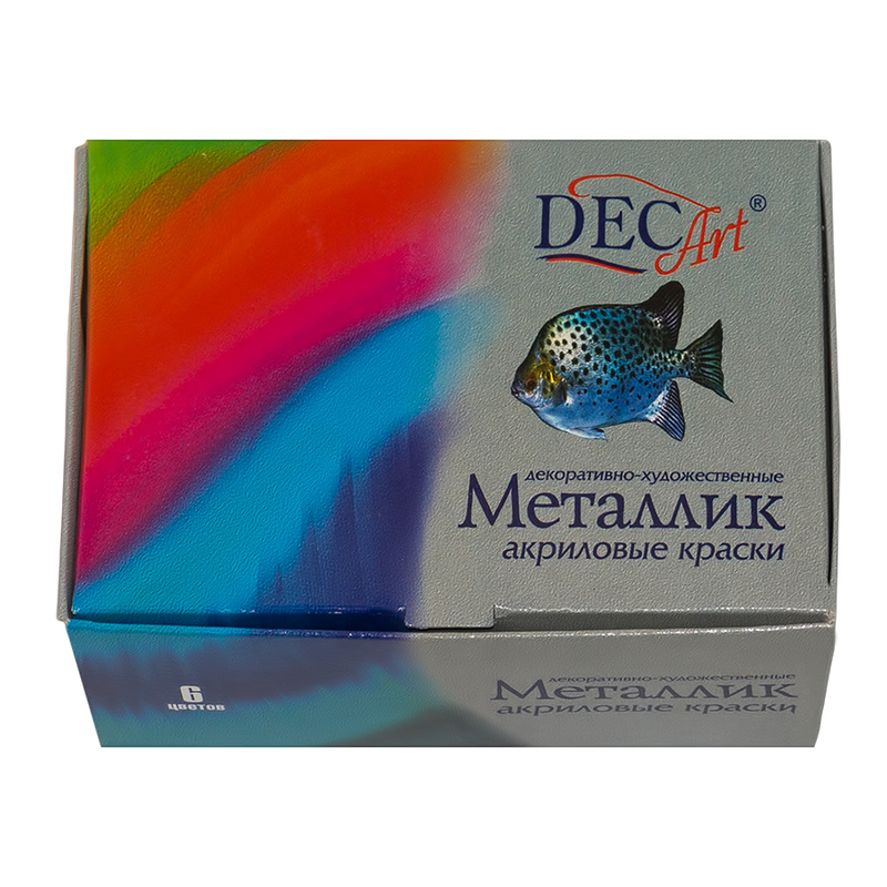 23-6.40-50 Краска акриловая набор металлик 6 цв. 40 мл Decart 