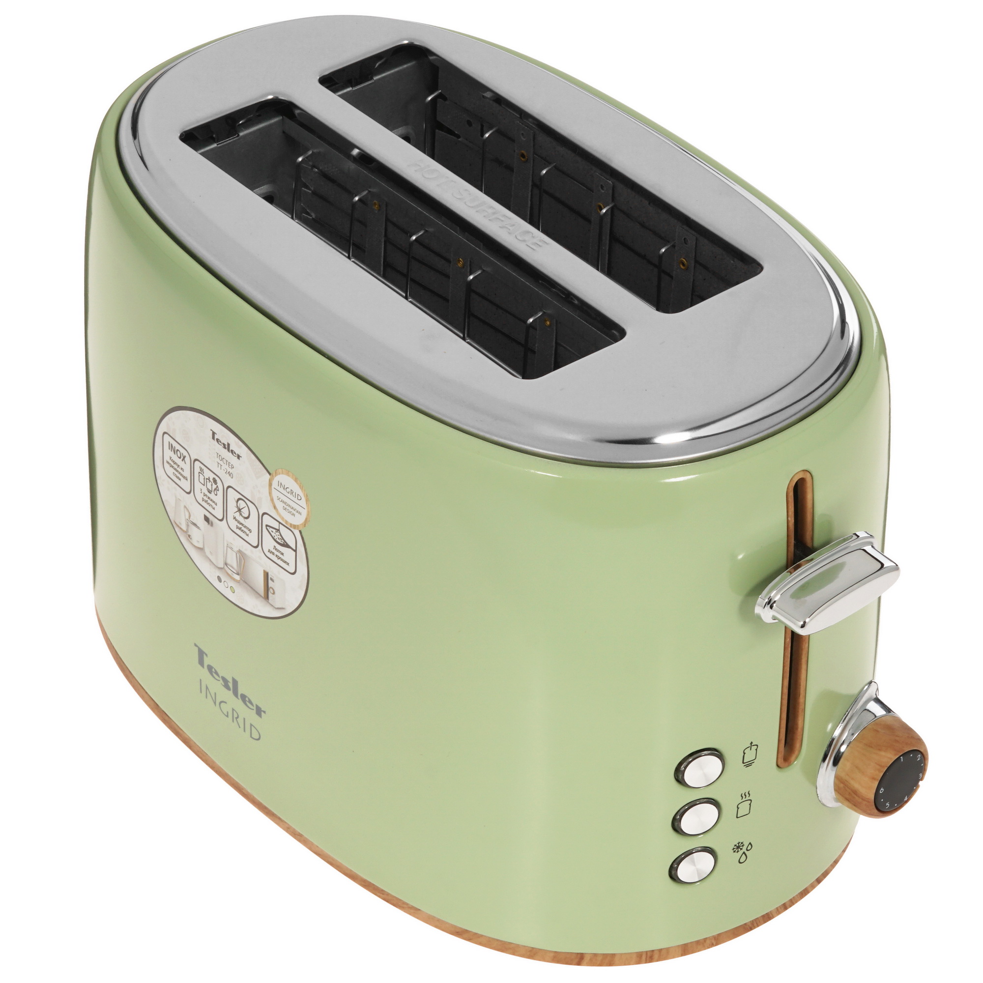 5300238 Тостер TESLER TT-240 зеленый STDN-0054158