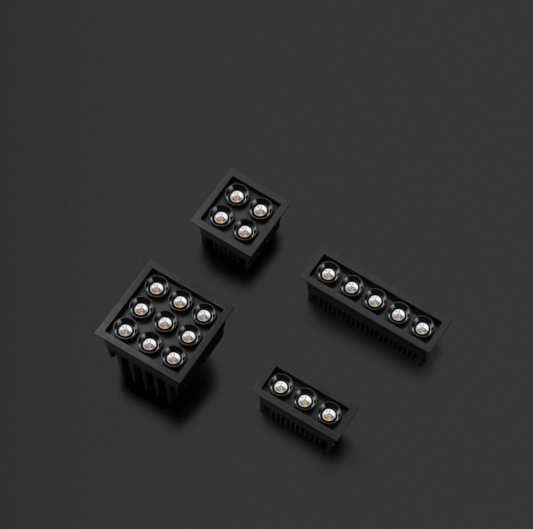 Несколько алюминиевых светодиодных утопленных прожекторов Arkoslight Black Foster Micro ARCH-00052834 - Вид №6