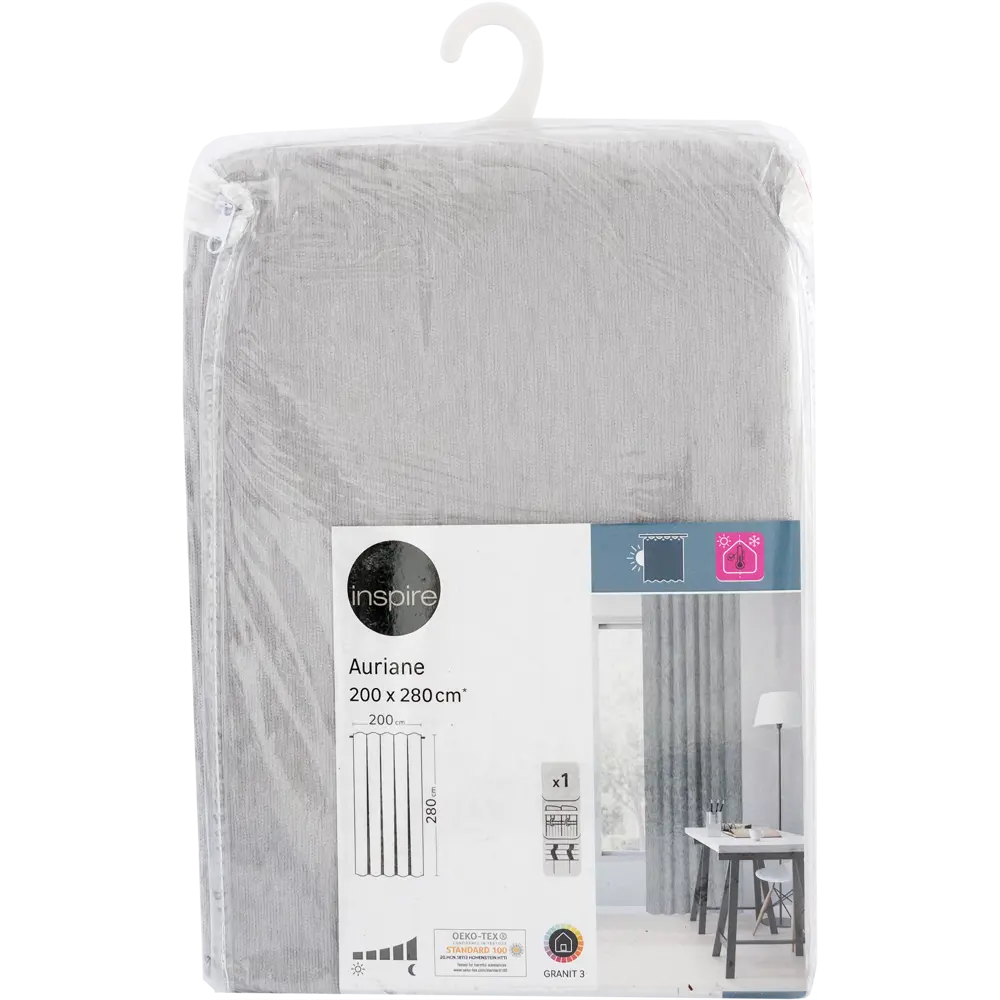 INSPIRE Auriane - термозащитные шторы с эффектом блэкаут, серый гранит 83715988 STLM-0043688 - Вид №6