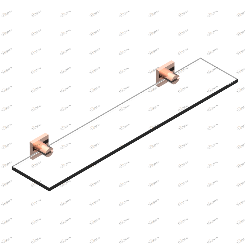 A61-564 Полка стеклянная 60 cм с кронштейнами Thg-paris Marina с металлическими ручками Розовое золото A61-564 CAT.F