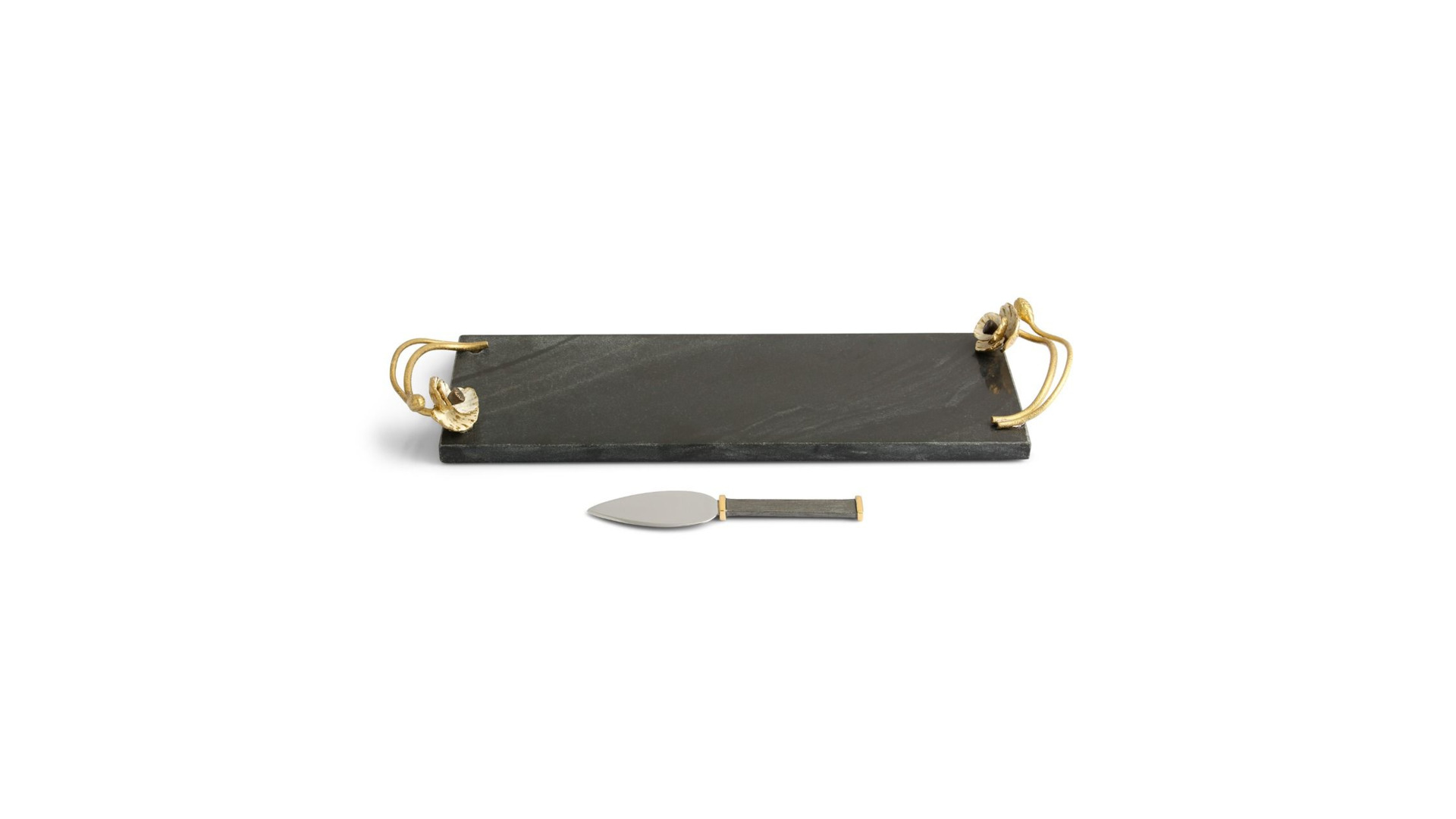 10642288 Michael Aram Доска для сыра с ножом Michael Aram Анемоны 44х15см, мрамор Мрамор  - Вид №1