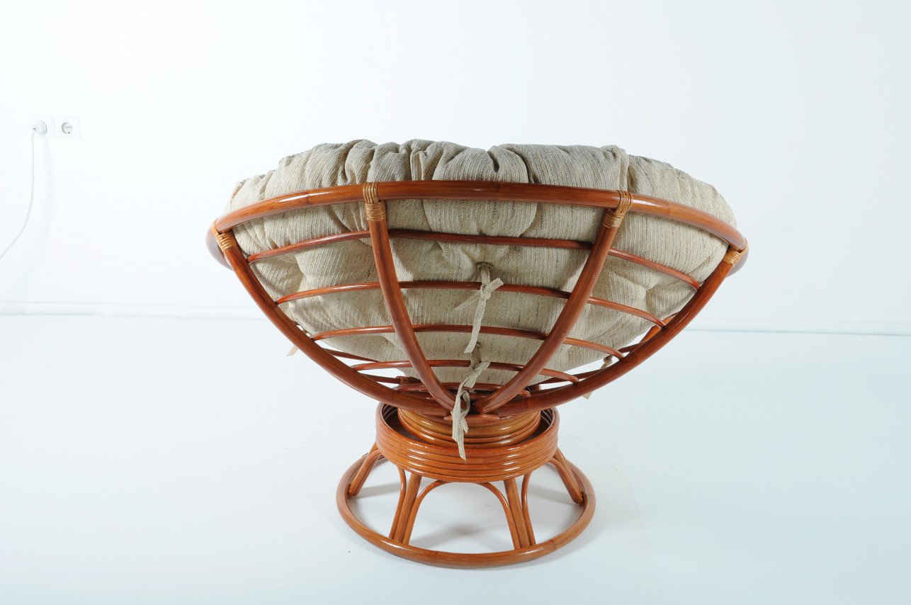 Кресло с подушкой коричневое из ротанга "Коньяк" Papasan 23/01В VINOTTI  00-3885508 Коричневый  - Вид №2
