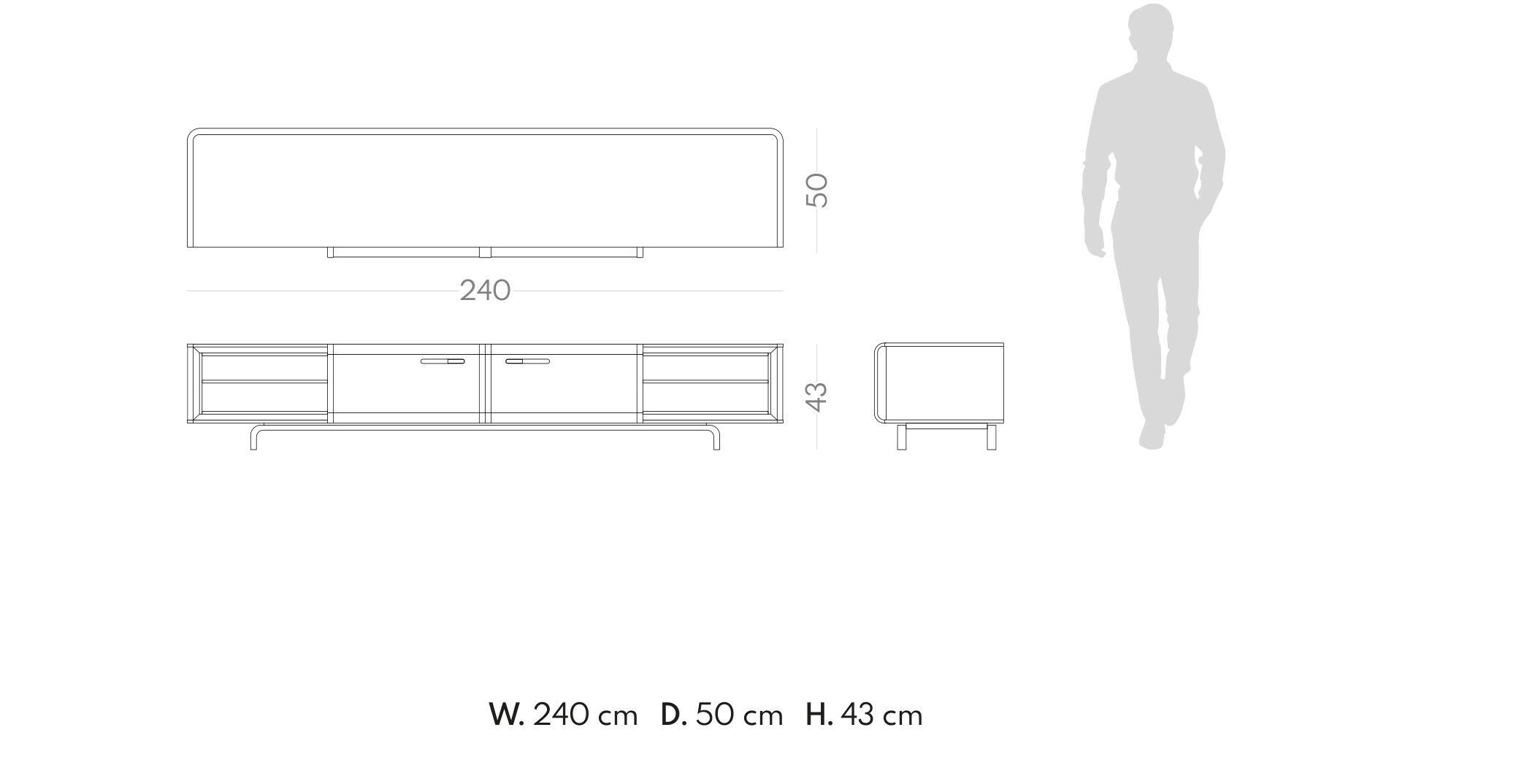 Шкаф для телевизора из шпона с раздвижными дверями PRADDY Metro ARCH-00122599 - Вид №2