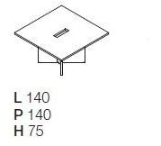 Las Mobili Квадратный стол для переговоров с системой управления кабелями Elite sun-id-1470184 - Вид №1