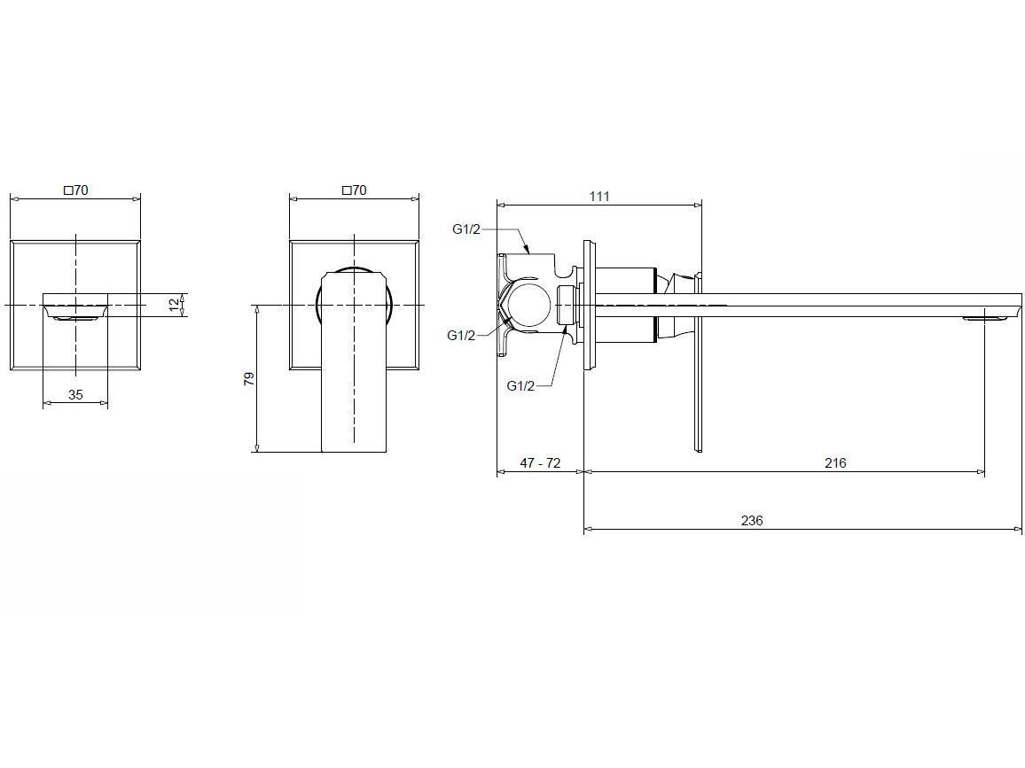 Смеситель для раковины из хромированной латуни Bugnatese ателье ARCH-00077919 - Вид №2