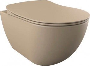 FE320-11CP00E-0000+GR5003+GP2002.06 АКЦИЯ FREE Унитаз подвесной CAPPUCINO ГЛЯНЕЦ + Инсталляция + Кнопка Creavit Free