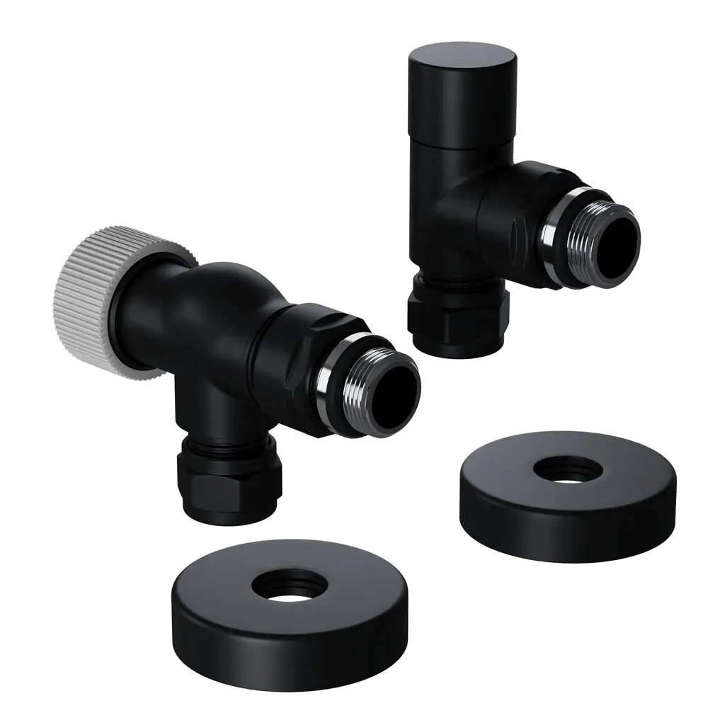 Термостатический комплект для радиатора осевой Royal Thermo Design Pro 1/2" латунь цвет черный 89423319 STLM-2042939 