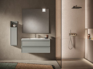 Подвесной умывальник с ящиками и встроенной раковиной