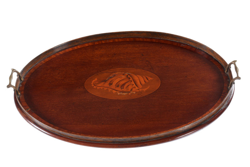 SOR27516 Овальный поднос из красного дерева ijlbrown 