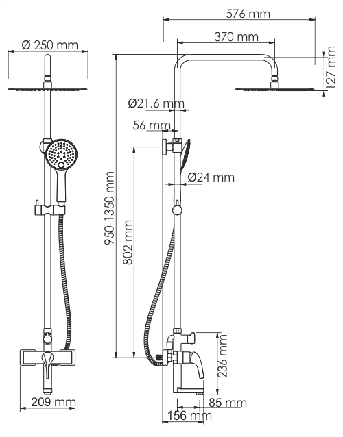 A17101 Душевой комплект со смесителем WasserKRAFT  - Вид №6