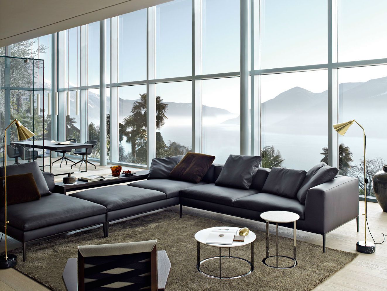 Кожаный угловой диван B&B Italia Michel ARCH-00098797 - Вид №1