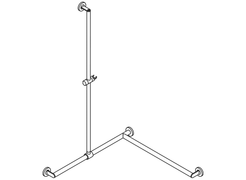 900.35.33040 Поручень для душа с выдвижным держателем для душа HEWI Greifen  - Вид №2