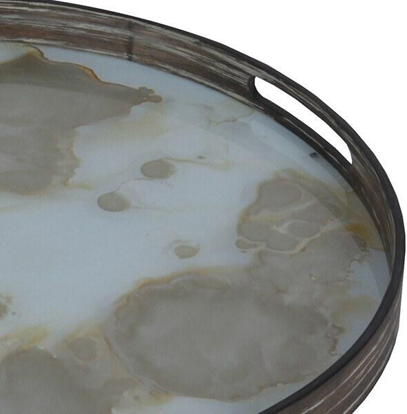 Ethnicraft Круглый поднос из дерева и стекла Classic 20361 - Вид №4