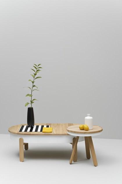 Woodendot Овальный журнальный столик из дуба со встроенным ящиком sun-id-1382926 - Вид №4