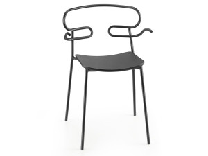 Металлический и полиуретановый стул с подлокотниками